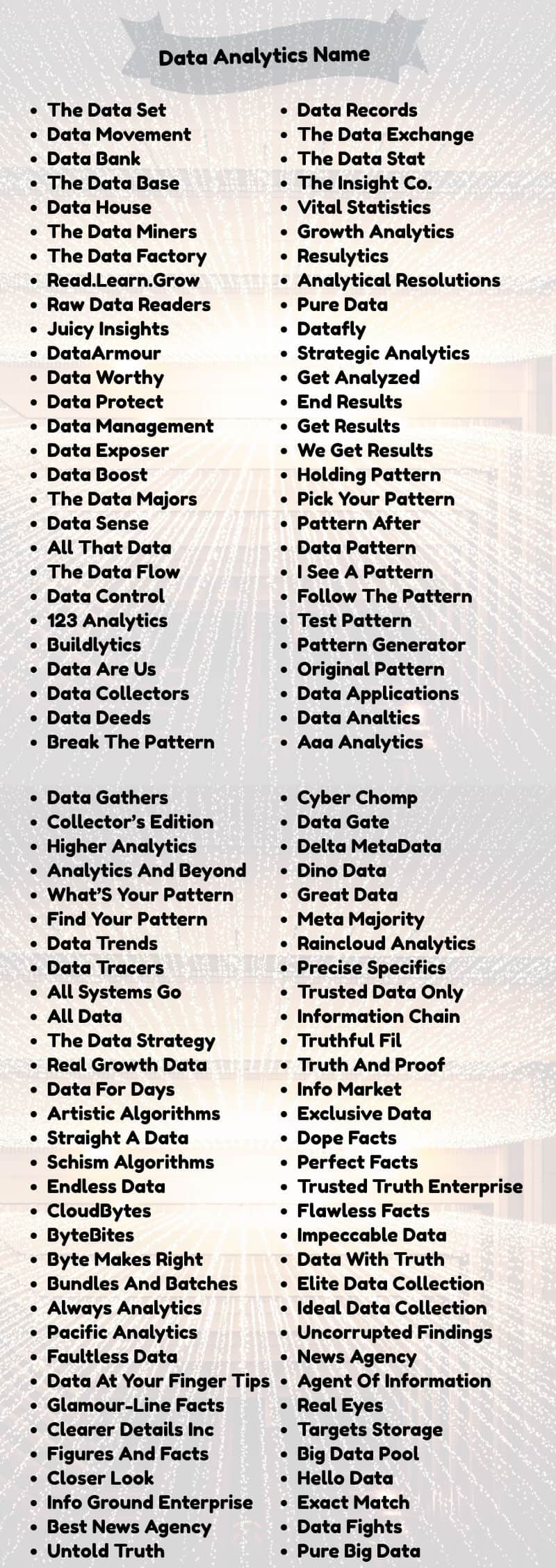 Data Analytics Team Names: List of ideas for names