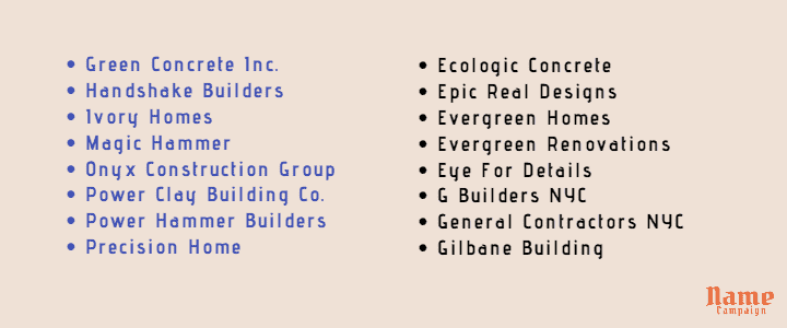 construction company names list