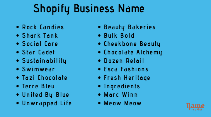 Some good Shopify business names